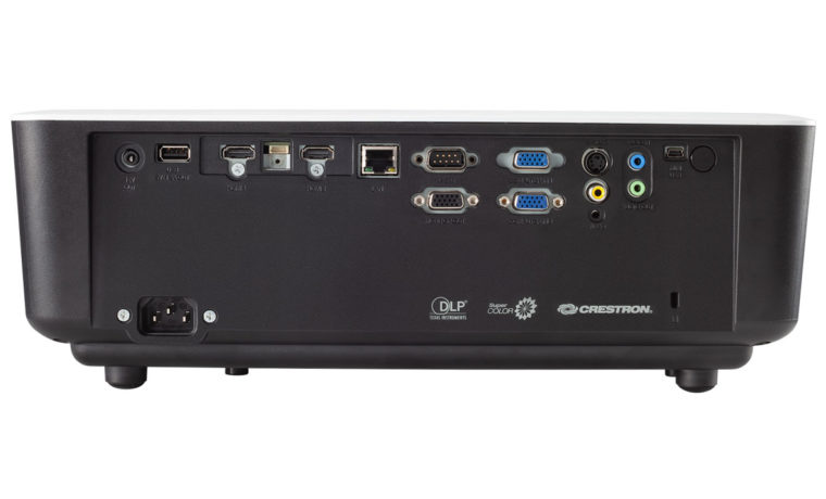 ViewSonic-LS625W-连接 后面板上有相当多的接口,包括2个HDMI输入、1个S-video和复合视频输入、VGA输入、捕获端口和USB端口,可以连接到其中1个HDMI端口的流媒体棒提供电源。