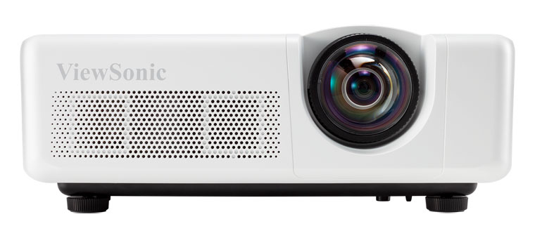 ViewSonic-LS625W-Front2 LS625W的宽高比为16:10,非常适合新安装,但在换旧的4:3投影仪时可能会更昂贵。