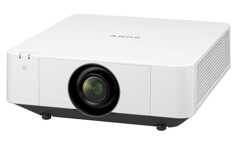 Front view of the Sony VPL-FHZ75 WUXGA laser projector with its large central lens